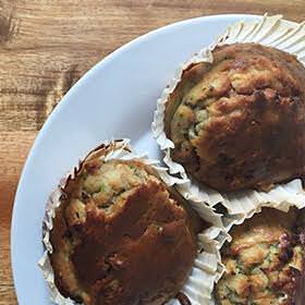 Nøddemuffins til morgenmad, banan og squash muffin, muffin, muffins, opskrift, muffins med Nødder