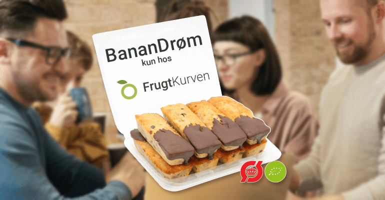 Banandrøm, banankage, banan kage, kage på arbejdet, banan drøm